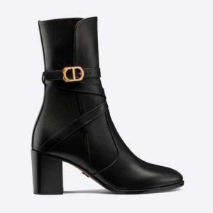 Dior Women Dior Empreinte Ankle Boot 'CD' Black Soft Calfskin