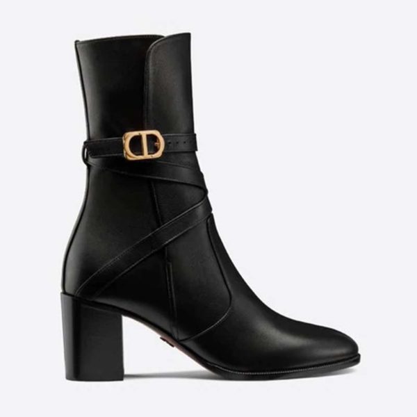 Dior Women Dior Empreinte Ankle Boot ‘CD’ Black Soft Calfskin