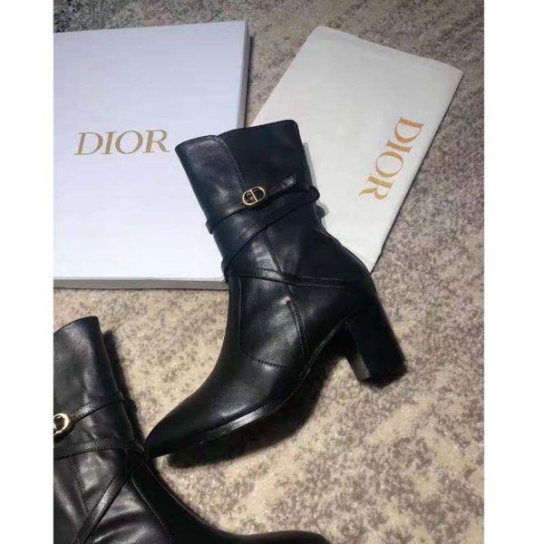 Dior Women Dior Empreinte Ankle Boot ‘CD’ Black Soft Calfskin (7)