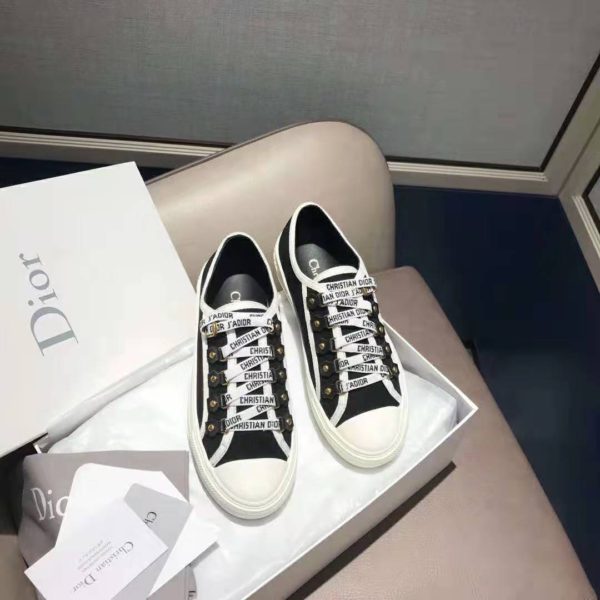 Dior Women Walk’n’Dior Sneaker Black Canvas Christian Dior ‘J’Adior’ Signature (7)