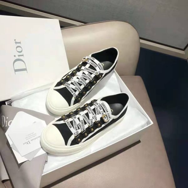 Dior Women Walk’n’Dior Sneaker Black Canvas Christian Dior ‘J’Adior’ Signature (9)