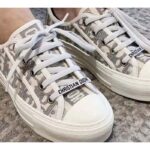 Dior Women Walk'n'Dior Sneaker Gray Dior Oblique Embroidered Cotton - Image 12