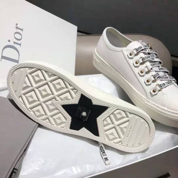 Dior Women Walk’n’Dior Sneaker White Canvas Christian Dior ‘J’Adior’ Signature (13)