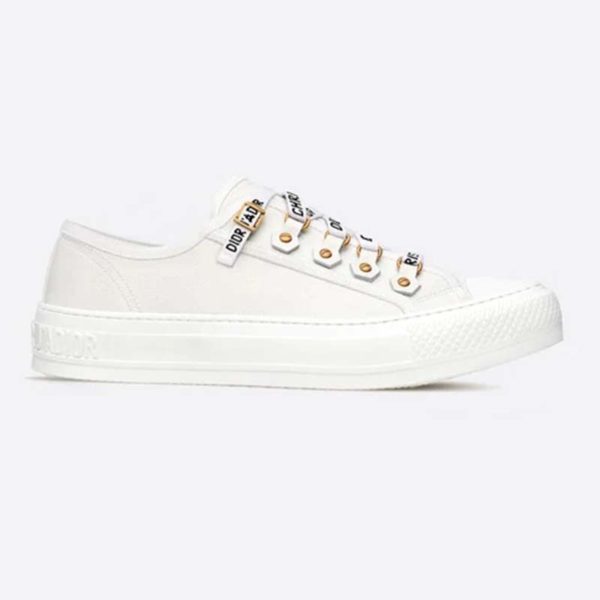 Dior Women Walk’n’Dior Sneaker White Canvas Christian Dior ‘J’Adior’ Signature