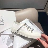 Dior Women Walk’n’Dior Sneaker White Canvas Christian Dior ‘J’Adior’ Signature