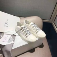 Dior Women Walk’n’Dior Sneaker White Canvas Christian Dior ‘J’Adior’ Signature