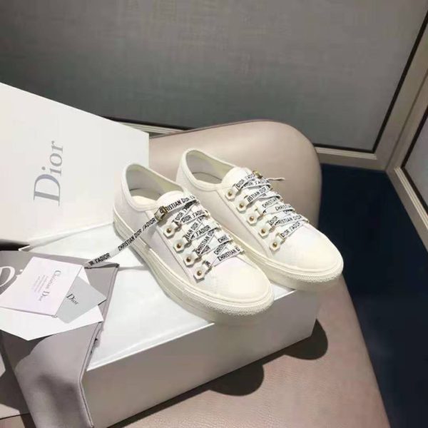 Dior Women Walk’n’Dior Sneaker White Canvas Christian Dior ‘J’Adior’ Signature (7)