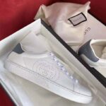 Gucci GG Unisex Ace Sneaker Perforated Interlocking G White Leather - Imagen 4