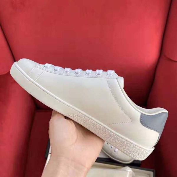 Gucci GG Unisex Ace Sneaker Perforated Interlocking G White Leather (10)
