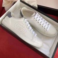 Gucci GG Unisex Ace Sneaker Perforated Interlocking G White Leather