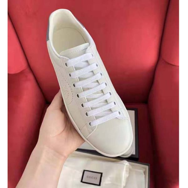 Gucci GG Unisex Ace Sneaker Perforated Interlocking G White Leather (2)