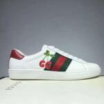 Gucci GG Unisex Ace Sneaker with Cherry White Leather Green Red Web - immagine 2
