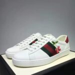 Gucci GG Unisex Ace Sneaker with Cherry White Leather Green Red Web - immagine 7