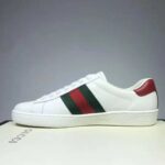 Gucci GG Unisex Ace Sneaker with Cherry White Leather Green Red Web - immagine 4