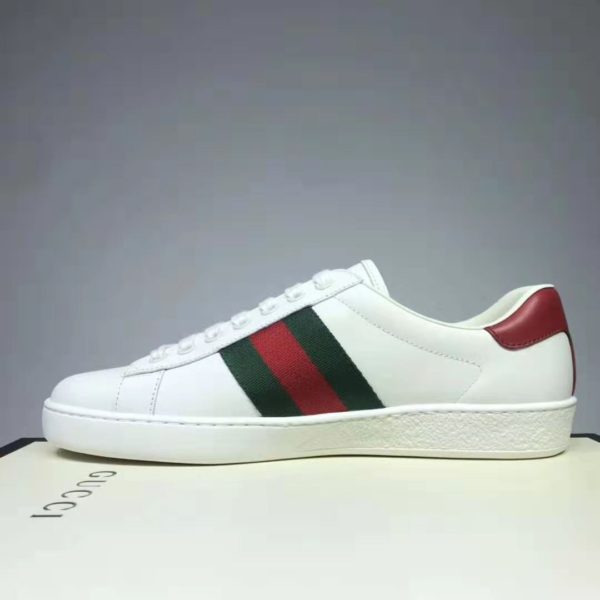 Gucci GG Unisex Ace Sneaker with Cherry White Leather Green Red Web (9)