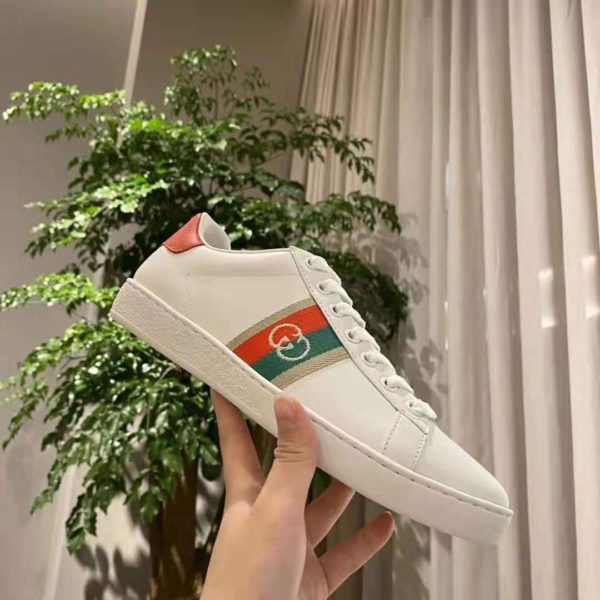 Gucci GG Unisex Ace Sneaker with Interlocking G House Web White Leather (5)
