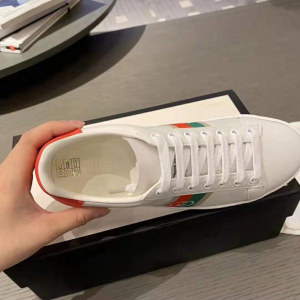 Gucci GG Unisex Ace Sneaker with Interlocking G House Web White Leather (8)