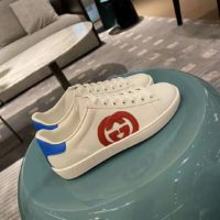 Gucci GG Unisex Ace Sneaker with Interlocking G Patch White Leather