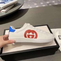 Gucci GG Unisex Ace Sneaker with Interlocking G Patch White Leather