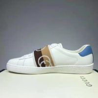 Gucci GG Unisex Ace Sneaker with Interlocking G White Leather 1.5 cm Heel