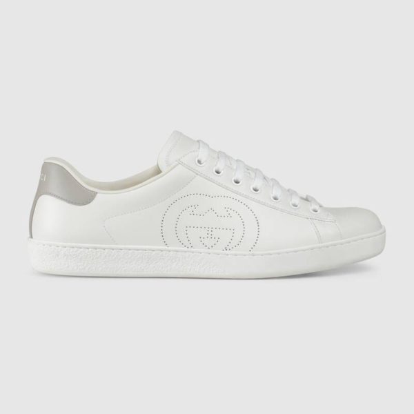 Gucci GG Unisex Ace Sneaker with Interlocking G White Leather