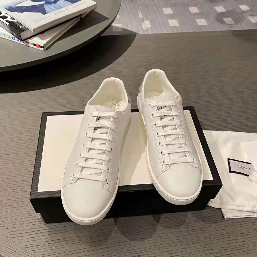 Gucci GG Unisex Ace Sneaker with Interlocking G White Leather - LULUX