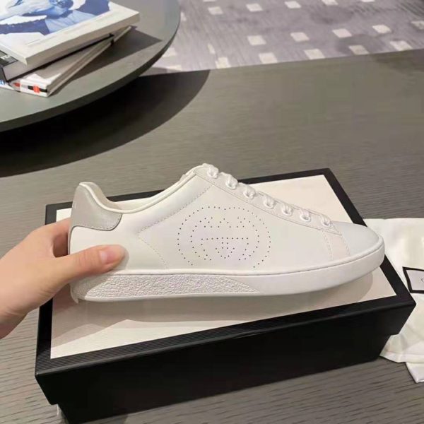 Gucci GG Unisex Ace Sneaker with Interlocking G White Leather (9)