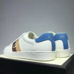 Gucci GG Unisex Ace Sneaker with Interlocking G White Leather Light Blue – Image 5