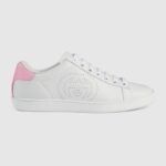 Zapatillas Gucci GG Ace unisex con G entrelazada, piel blanca sin retales