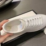 Gucci GG Unisex Ace Sneaker with Interlocking G White Scrap Less Leather - Imagen 7