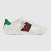 Gucci GG Unisex Ace Sneaker with Kitten White Scrap Less Leather