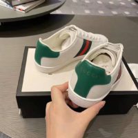 Gucci GG Unisex Ace Sneaker with Kitten White Scrap Less Leather