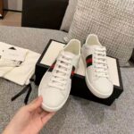Gucci GG Unisex Ace Sneaker with Kitten White Scrap Less Leather - immagine 8