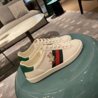 Gucci GG Unisex Ace Sneaker with Kitten White Scrap Less Leather