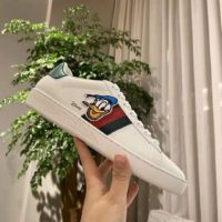Gucci GG Unisex Disney x Gucci Donald Duck Ace Sneaker White Leather
