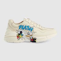 Gucci GG Unisex Disney x Gucci Donald Duck Rhyton Sneaker Ivory Leather