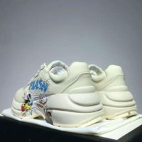 Gucci GG Unisex Disney x Gucci Donald Duck Rhyton Sneaker Ivory Leather