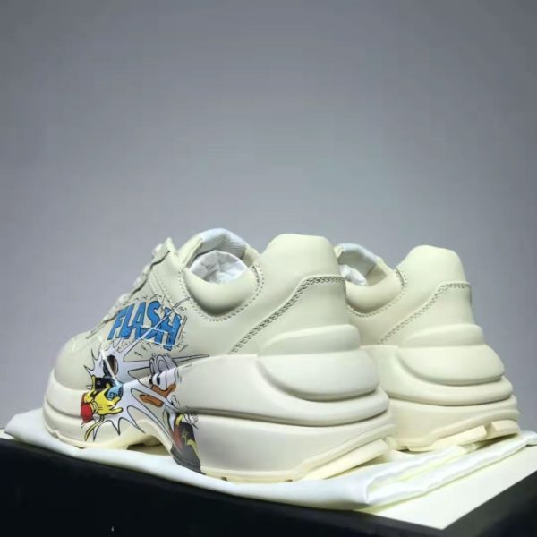 Gucci GG Unisex Disney x Gucci Donald Duck Rhyton Sneaker Ivory Leather (10)
