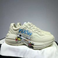 Gucci GG Unisex Disney x Gucci Donald Duck Rhyton Sneaker Ivory Leather