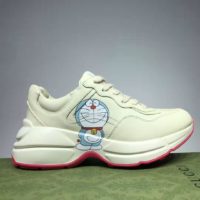 Gucci GG Unisex Doraemon x Gucci Rhyton Sneaker Ivory Leather-Beige