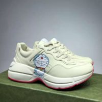 Gucci GG Unisex Doraemon x Gucci Rhyton Sneaker Ivory Leather-Beige