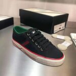 Gucci GG Unisex Gucci Tennis 1977 Sneaker Black Cotton Blue Red Web - Image 2