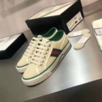Gucci GG Unisex Gucci Tennis 1977 Sneaker Green Red Web Butter Cotton - Image 4