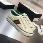 Gucci GG Unisex Gucci Tennis 1977 Sneaker Green Red Web Butter Cotton - Image 2