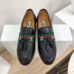 Gucci GG Unisex Loafer with Web and Interlocking G Black Leather – Bild 7