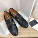 Gucci GG Unisex Loafer with Web and Interlocking G Black Leather – Bild 6