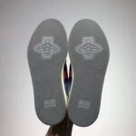 Gucci GG Unisex Screener Sneaker with Web Ivory Scrap Less Leather-Blue – Bild 8