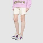 Gucci GG Unisex Screener Sneaker with Web Ivory Scrap Less Leather-Blue – Bild 11