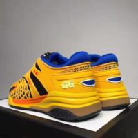 Gucci GG Unisex Ultrapace R Sneaker Knit Fabric Interlocking Double G 3 cm Heel-Yellow