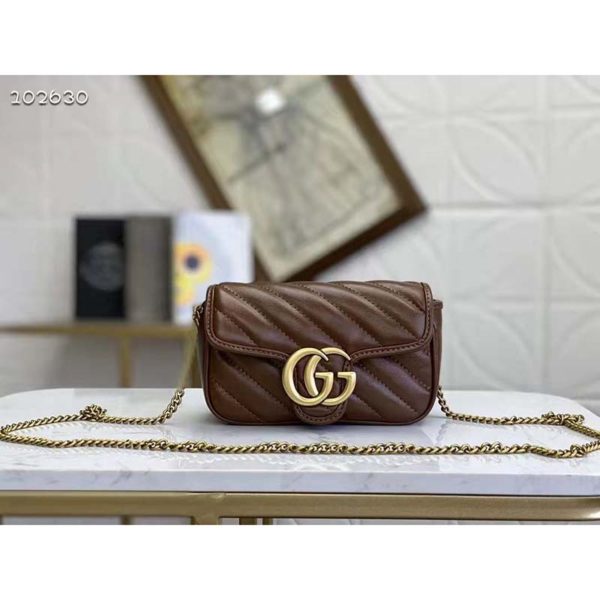 gucci marmont matelasse brown